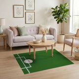 Green Baseball Turf Area Rug with Pitcher's Mound