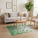 Lush Green Floral Area Rug