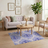 Purple Floral Medallion Area Rug