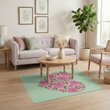 Romantic Pink Rose Heart Area Rug