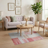 Modern Geometric Pink Stripe Area Rug