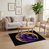 Purple Spooky Moon Bats Silhouette Area Rug