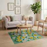 Sunny Yellow Daisies Blooms Area Rug