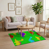 Multi-color and Patterns Vibrant Cartoon Dinosaur Kids Area Rug