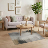 Abstract Brushstroke Beige Neutral Area Rug