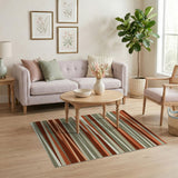 Bold Orange Geometric Stripe Area Rug