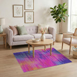 Vibrant Multi-Color Streaked Abstract Area Rug