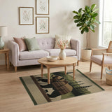 Grizzly Bear with Cubs Mountain Wilderness Rug