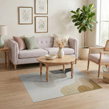 Abstract Wavy Beige Neutral Area Rug
