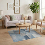 Modern Blue Geometric Abstract Geometric Modern Area Rug