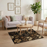 Distressed Brown Shamrock Clover Area Rug