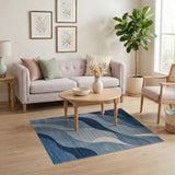Blue and Teal Abstract Area Abstract Blue Wave Area Rug