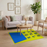 Kids Cartoon Alphabet Area Rug with Fun Characters