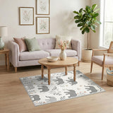 Grey Elephant Kids Area Rug