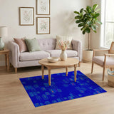 Neon Circuit Blue Teal Area Rug