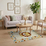 Cute Cartoon Lion Alphabet Kids Rug