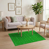 Vibrant Green Daisy Polka Dot Area Rug