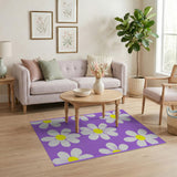 Purple Daisy Bloom Area Rug
