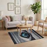 Bold Blue Eye Geometric Area Rug