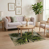 Green Green Geometric Starburst Area Rug