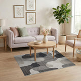 Modern Abstract Grey Area Rug