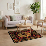 Ornate Sugar Skull with Roses Area Rug