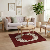 Ornate Red Starburst Persian Rug