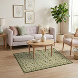 Green Floral Lattice Persian Rug