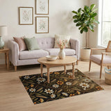Vintage Daisy Wheat Vine Floral Rug