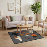 Grey Happy Haunting Halloween Area Rug