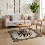 Ornate Beige Mandala Area Rug