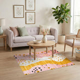 Pink Abstract Shape Area Rug