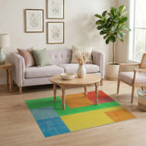 Multi-color and Patterns Geometric Modern Vibrant Multi-Color Geometric Patchwork Area Rug