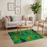 Cartoon Dinosaur Meadow Kids Area Rug