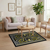 Geometric Modern Bold Yellow Black Geometric Area Rug