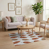 Orange Feather Boho Area Rug