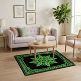 Green Ornate Green Mandala Area Rug