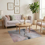 Pink Gold Vein Marble Abstract Area Rug