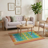 Multi-color and Patterns Vibrant Zigzag Multi-Color Southwestern Rug