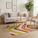 Bold Red Yellow Chevron Stripe Area Rug