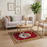 Multi-color and Patterns Jolly Santa Claus Cartoon Area Rug