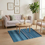 Blue and Teal Blue Teal Geometric Area Rug