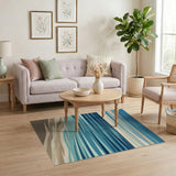 Serene Blue Ocean Waves Coastal Beach Rug