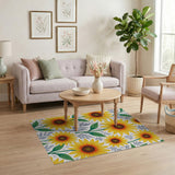 Vibrant Sunflower Pattern Area Rug