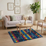 Geometric Modern Rainbow Eiffel Tower Area Rug