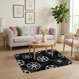 Cinematic Film Reel Black White Area Rug