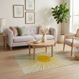 Radiant Yellow Sunburst Area Rug