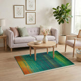 Geometric Modern Vibrant Multi-Color Geometric Stripe Area Rug