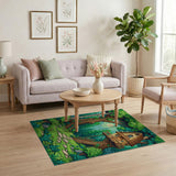 ODIKA Enchanted Forest Treehouse Washable Kids Area Rug - Non-Slip Low Pile Play Mat