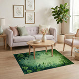 Lush Green Jungle Frame Area Rug